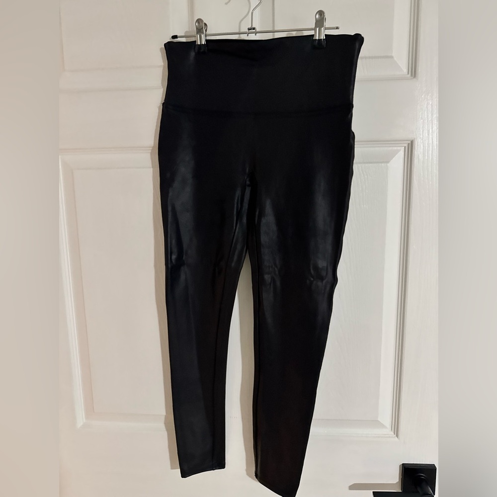SPANX Black Faux Leather Leggings